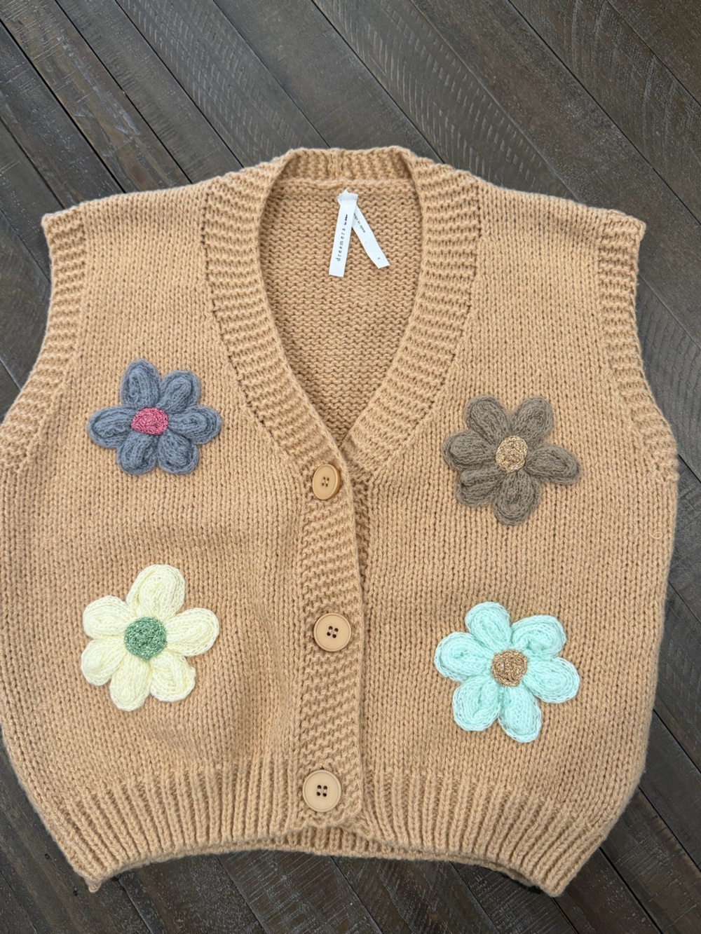 Dreamers by Debut Floral Knit Sweater Vest Women’s Small